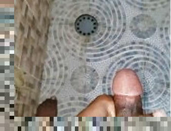 Black 18 yrs Boy Masturbating In Bathroom _ Creampie and Wet