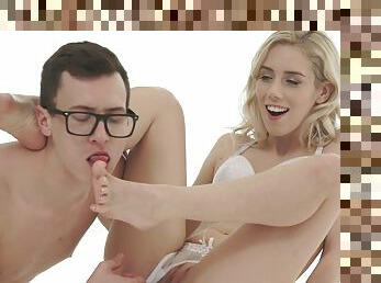 Petite blonde in foot fetish hard sex porn scenes