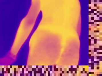 Tease - College Twink Massages Himself Infront of Thermal Camera