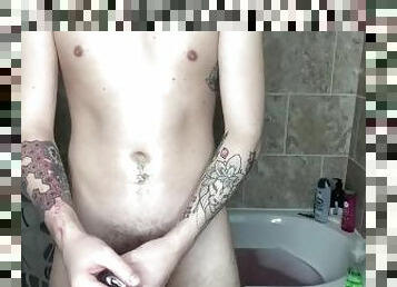 baignade, masturbation, amateur, jouet, gay, secousses, jeune-18, ejaculation, britannique, solo