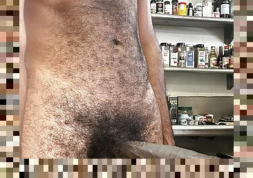 papa, poilue, masturbation, public, amateur, énorme-bite, gay, black, secousses, cuisine