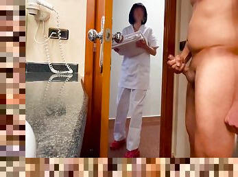 nudist, amatori, laba, toaleta, hotel, bruneta