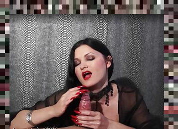 Noir Plaisir handjob and blowjob with red claws