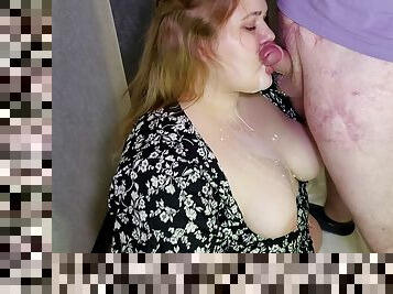 Big tits and Big nipples in milk - HOT blowjob to stepbrother