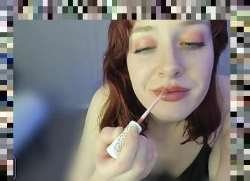 ASMR  HOT redhead, sweet lip gloss kisses