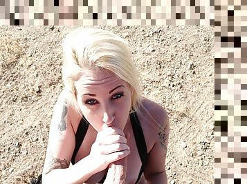 Lady Lazerus Sucking Cock In The Middle Of The Desert