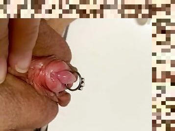 Pumped pierced clit