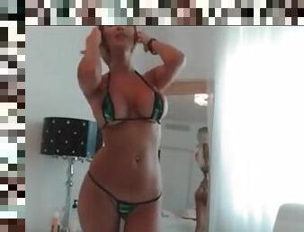 tettone, bionde, webcam, bikini, minuscole