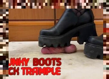 Chunky Aggressive Boots Hard Crushing Cock and Balls - CBT Bootjob Trample with TamyStarly