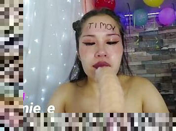 asiatique, lunettes, amateur, fellation, milf, latina, fellation-profonde, fétiche, géant, bite