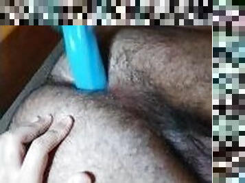 poilue, masturbation, amateur, anal, gay, branlette, secousses, gode, solo