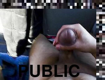 Risky public jerk off on the public bus. Again!