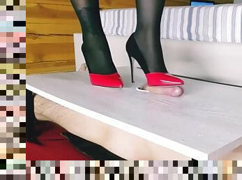 Red Heels Trampling Cumshot