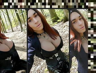 Crossdresser Alaina Sanchez Hot BDSM in Public