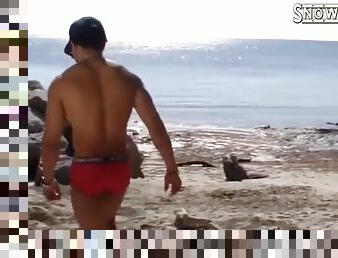 mastubasi, berkulit-hitam, latina, handjob-seks-dengan-tangan-wanita-pada-penis-laki-laki, hitam, pantai, seorang-diri