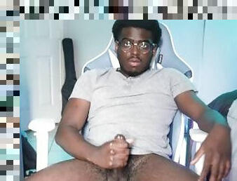 amateur, ejaculation-sur-le-corps, gay, branlette, black, couple, point-de-vue, solo, minet