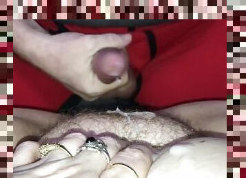 poilue, énorme, chatte-pussy, femme, amateur, ejaculation-sur-le-corps, couple, belle-femme-ronde, joufflue, ejaculation