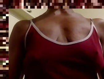 mandi, amateur, matang, perempuan-afrika, milfs, ibu, hitam, seluar-dalam, tandas, ibu-mother