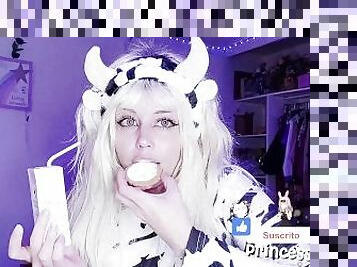???????????? my own cow suit, it gives me pleasure to drink milk and eat cookies + ahegao ????????????