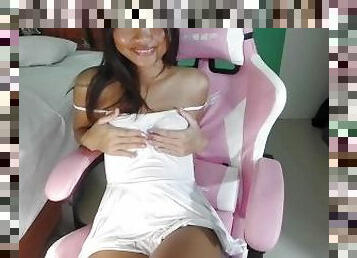 asiático, masturbación, mayor, amateur, tailandés, webcam, mona, vieja, virgen, pequeña