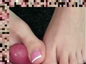 French Nails Cumshot with My Soft Feet ???? (Footjob, Soft Soles, Huge Cumshot)