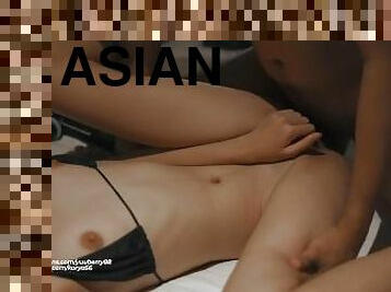 asiatisk, store-pupper, skolejente, amatør, cumshot, stor-pikk, tenåring, creampie, thai, høyskole