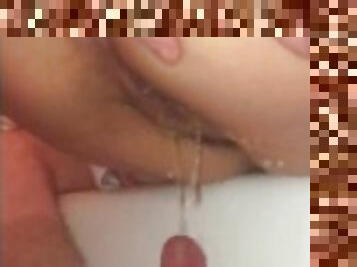 Pee on cock