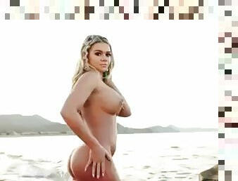 Blonde nude on beach