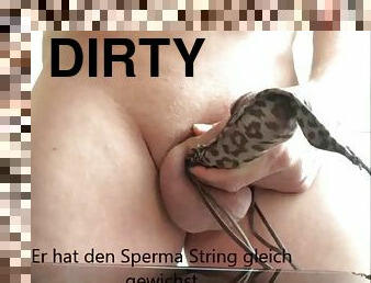Cum in thong from user Sperma used in dirty panties