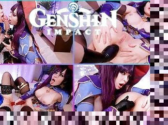 4K Genshin: Mona & Lisa Fucking & Squirt