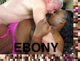 Chubby Ebony Daphne Daniels Takes a Fat Ivory Cock