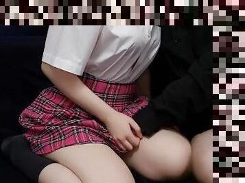 UNDRESSING A SHY JAPANESE SCHOOLGIRL AND TOUCHING HER WET PUSSY