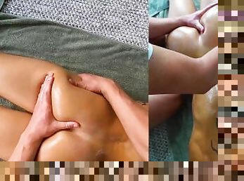 Erotic Oiled Massage Makes Her Fit Body Orgasm