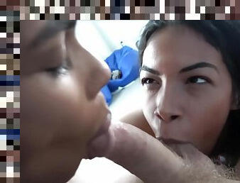 payu-dara-besar, perempuan-afrika, zakar-besar, interracial, bertiga, pov, rambut-perang, tatu