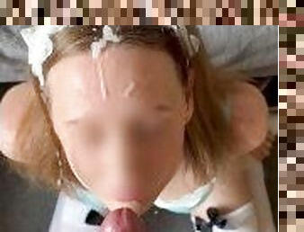 Milf in maid costume gets huge facial. Teaser Trailer.