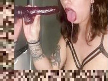 Gagging on Dildo