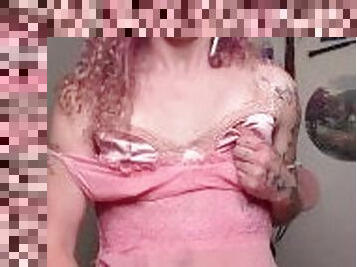 Tgirl Cums Through Her Dress