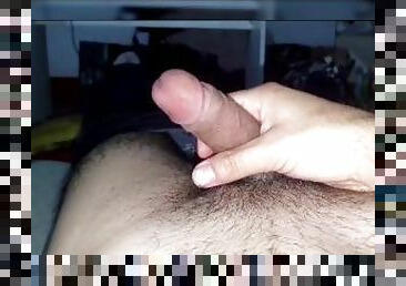 masturbation, orgasme, ejaculation-sur-le-corps, gay, maison, black, ejaculation, solo