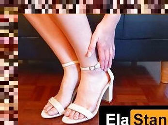 amateur, ados, butin, pieds, culotte, fétiche, érotique, talons-hauts, jambes, taquinerie