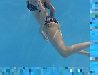 Pretty blonde finnish pornstar Mimi Cica underwater