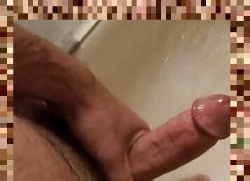 Amateur homemade hot cock jerk and cum in the shower