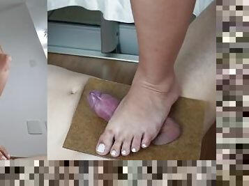 Princess Scarlet Blond - SEXY Real Barefoot CBT EP 1 with 2 angles - First Scarlett CBT Ever! - CBT
