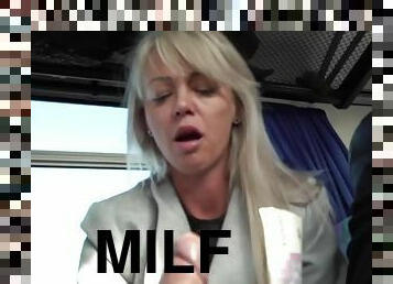 gros-nichons, public, mature, énorme-bite, milf, point-de-vue, blonde, bus