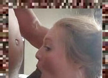 THICK & Pretty Bbw On Her knees Sucking BBC, CUM in Throat!!