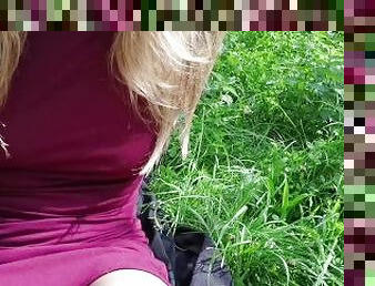 SECRET RISKY MASTURBATION in Park until my PUSSY SQUIRTS SO HARD -AngyCums