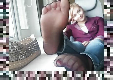 PinkRoseEdit Rina Foxxy Nylon Pantyhose Feet 7