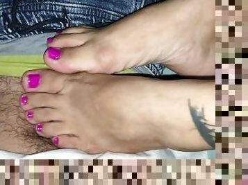 my sweet feet rubbing his member