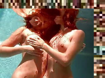 Olla Oglaebina and Stephanie Moon - sexy naked girls in the pool