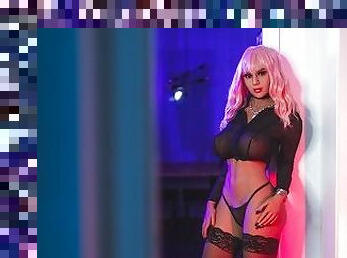 Sex Doll Monika fucked in black see through shirt - Teaser