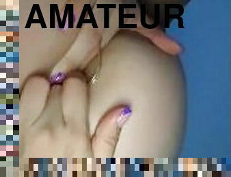 masturbation, chatte-pussy, amateur, anal, babes, jouet, serrée, blanc, humide